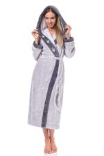 Moteriškas ilgas chalatas L&L 9145 Hft, 5XL dydis - Image 3