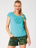 Pižama Key LNS 580 A26 trumpomis rankovėmis S-XL moteriška