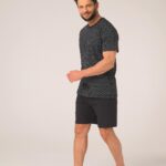 Pižama Key MNS 936 A26 trumpomis rankovėmis 3XL-4XL vyriška