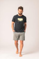 Pižama Key MNS 637 A26 trumpomis rankovėmis 3XL-4XL vyriška