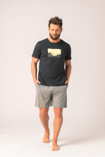 Pižama Key MNS 637 A26 trumpomis rankovėmis 3XL-4XL vyriška