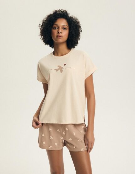 Pižama Henderon Ladies 44466 Eluna trumpomis rankovėmis S-3XL