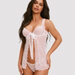 Komplektas Obsessive Weddya babydoll naktinukai S-XL