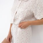 Pižama Sensis Nayla trumpomis rankovėmis S-XL, susegama sagomis
