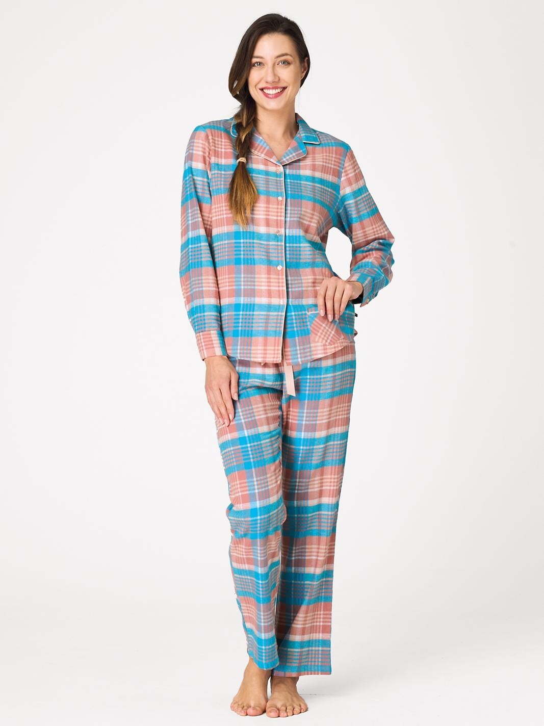 446223.jpg Pižama Key LNS 435 B26 ilgomis rankovėmis S-XL sagstoma - Image 1