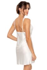 Elegantiški satininiai marškinėliai – Mari ecru - Image 3
