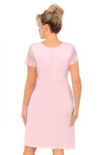 Moteriški naktiniai su nėriniais – Livia plus size pudros rožinė - Image 2