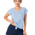 Medvilninė pižama su žvaigždutėmis – Star short tamsiai mėlyna