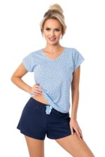Medvilninė pižama su žvaigždutėmis – Star short tamsiai mėlyna
