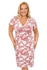 Naktiniai marškiniai su gėlėmis – Tina plus size - Image 2