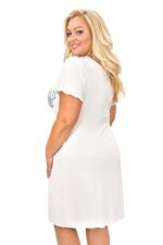 Naktiniai ekri spalvos su nėriniais – Angela, dideli dydžiai - Image 3