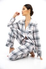 Pižama Sensis Ashlyn ilgomis rankovėmis XS-2XL sagstoma - Image 3