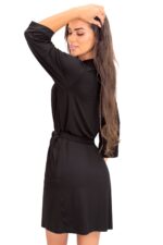 Juodas viskozės moteriškas chalatas – Sonia juodas - Image 3