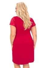 Elegantiški naktiniai marškiniai su nėriniais - Sonia didesnių dydžių bordo - Image 3