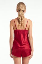 Satininė bordo moteriška pižama - Tiffani 1/2 bordo - Image 3